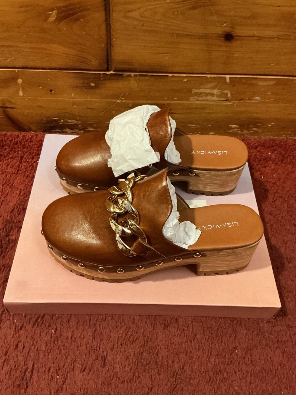 Lisa Vicky Vigor-V chestnut mules size 7
